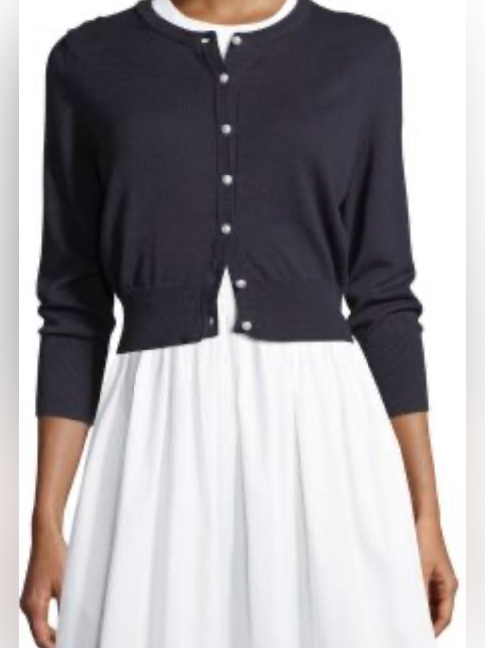 NWT Karl Lagerfield cardigan pearl buttons inside back lining size M